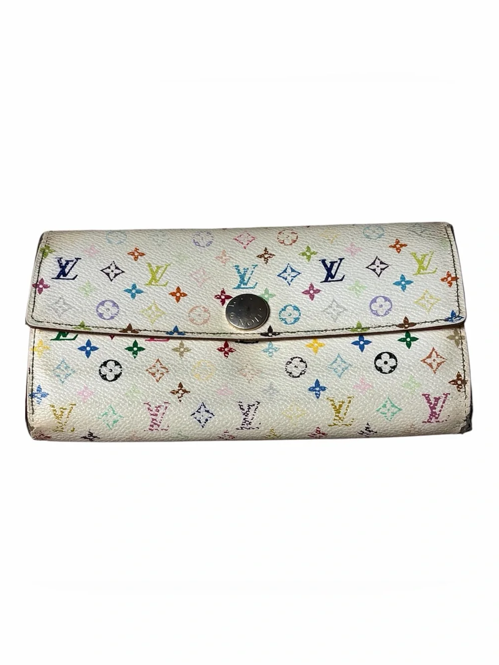 Louis Vuitton White Multicolor Monogram Flap Continental Wallet